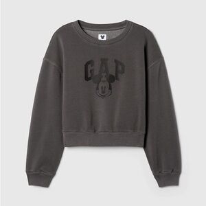 Gap × Disney Kids VintageSoft Mickey Mouse Logo Cropped Sweatshirt - M- new
